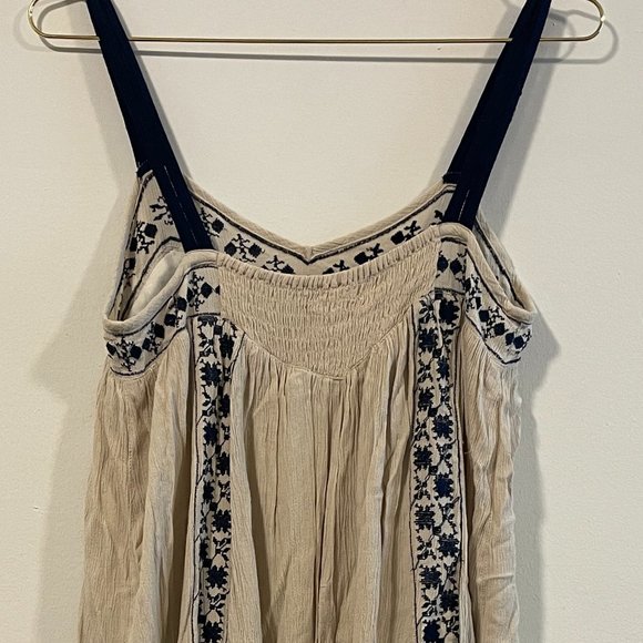 Staring at Stars Beige and Navy High Low Dress - Picture 3 of 4